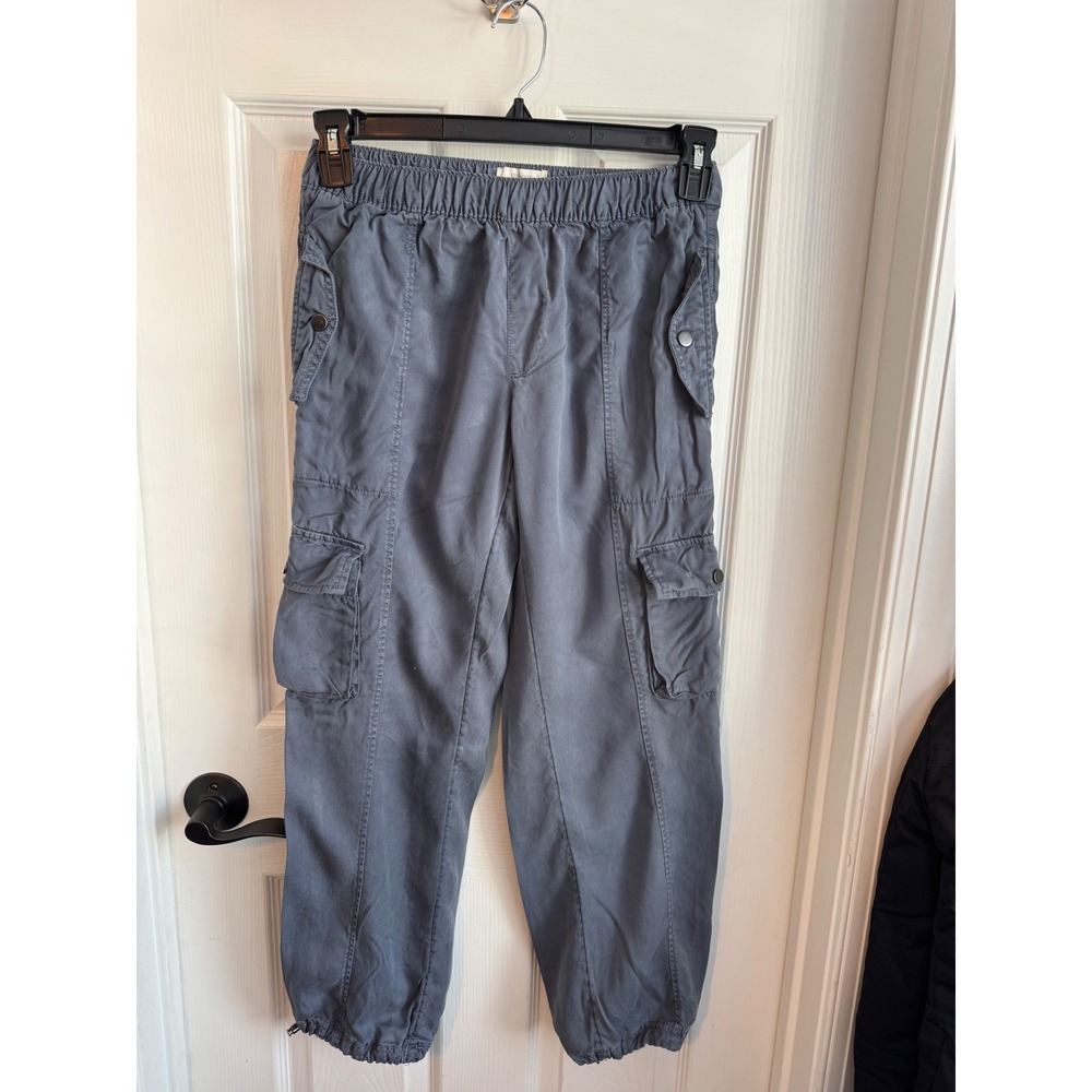 C&C California Pants Womens XS Cargo Jogger Blue Gray Elastic Waist Utility‎